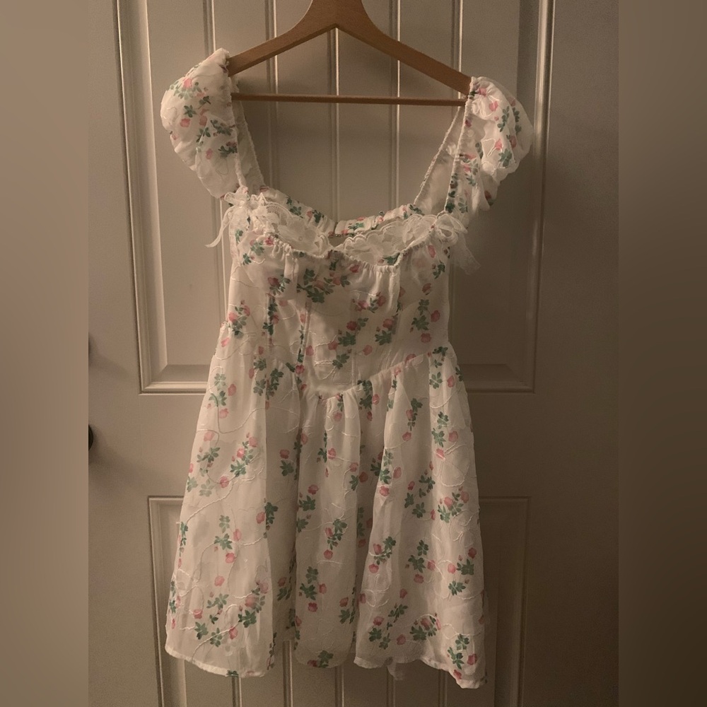 For Love & Lemons floral corset mini dress
